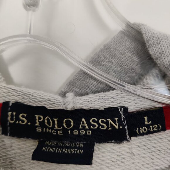 U.S. Polo Assn. Boys' Hoodie Size L (10-12) Gray Cotton Blend Activewear Outdoor - Picture 3 of 7